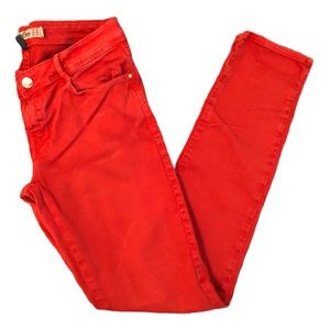 Zara Red Core Denim Jeans